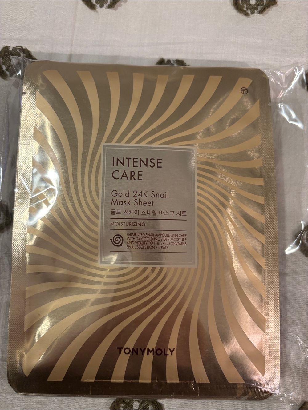 TONYMOLY Intense Care Gold 24K Snail Mask Sheet - Gold Hydrating Mask